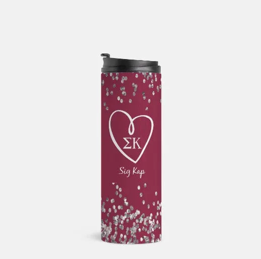 Sig Kap Thermal Tumbler 16 oz. - Maroon Glitter | Official Merchandise | Festive Fit Home