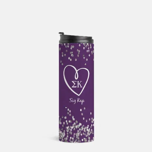 Sig Kap Thermal Tumbler 16 oz. - Purple Glitter Drinkware
