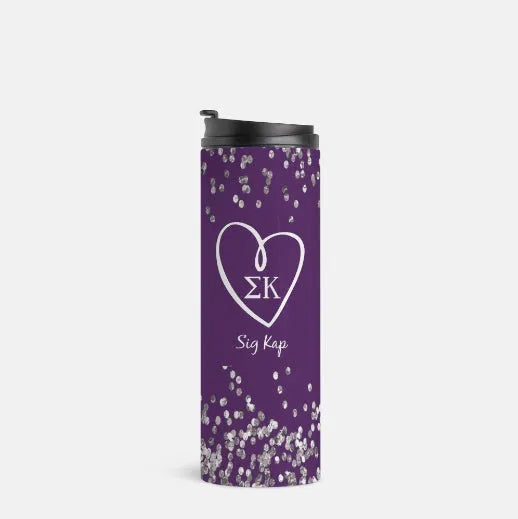 Sig Kap Thermal Tumbler 16 oz. - Purple Glitter | Official Custom Gifts | Festive Fit Home