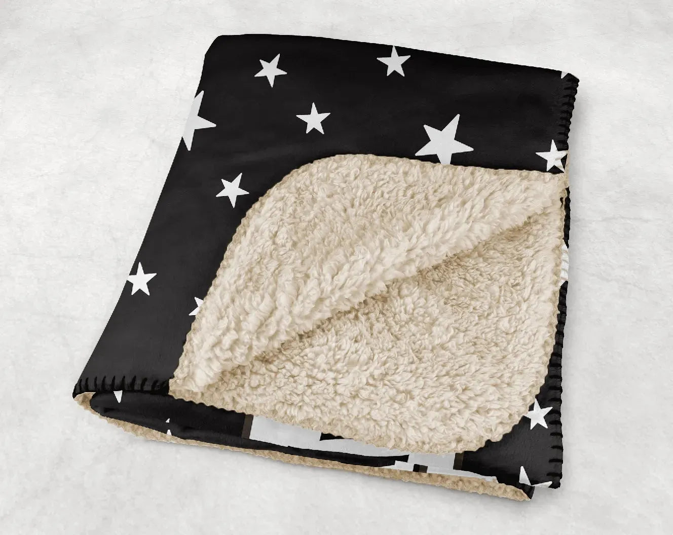 Alpha Chi XL 60x80 Sherpa Throw Blanket - Ebony Star Pattern Throw Blankets