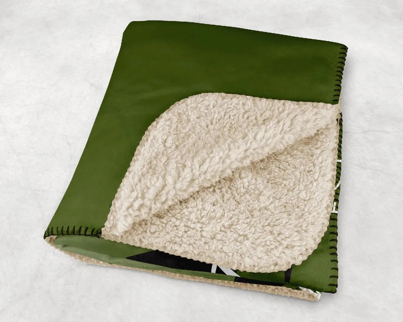 Alpha Chi Omega XL 60x80 Sherpa Blanket - Olive Gradient Throw Blankets