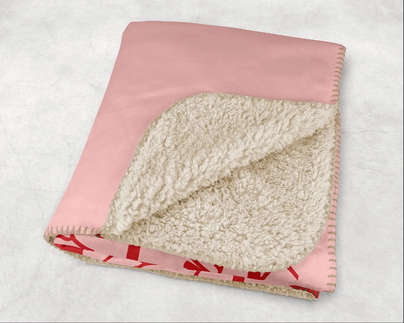 Alpha Chi Omega XL 60x80 Sherpa Blanket - Carnation Monogram | AXO