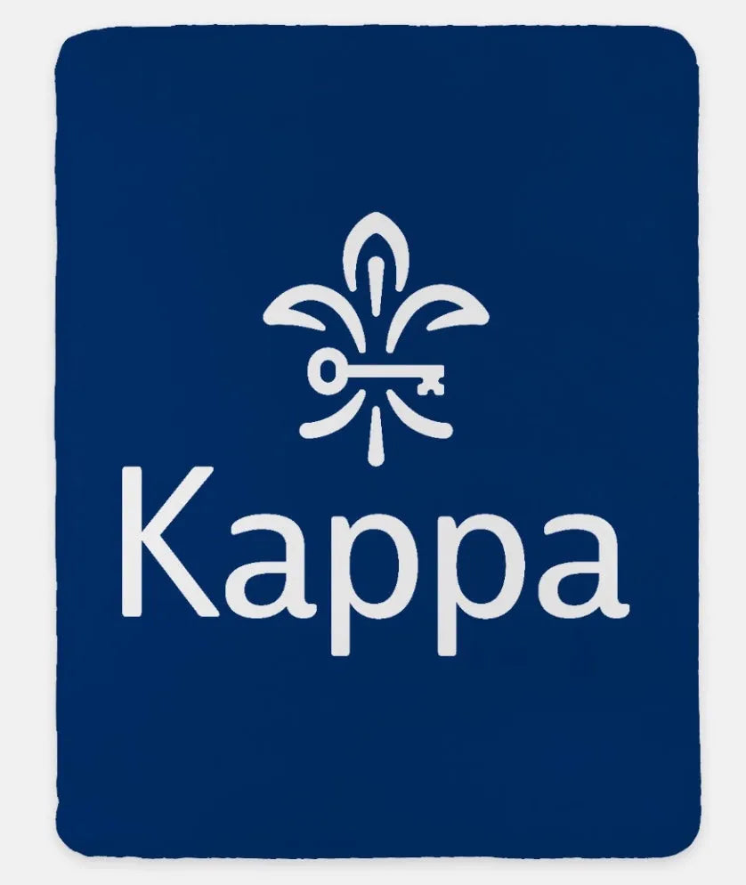 Kappa Sherpa Blanket XL 60x80 Blue | Official KKG Gifts & Decor | Festive Fit Home