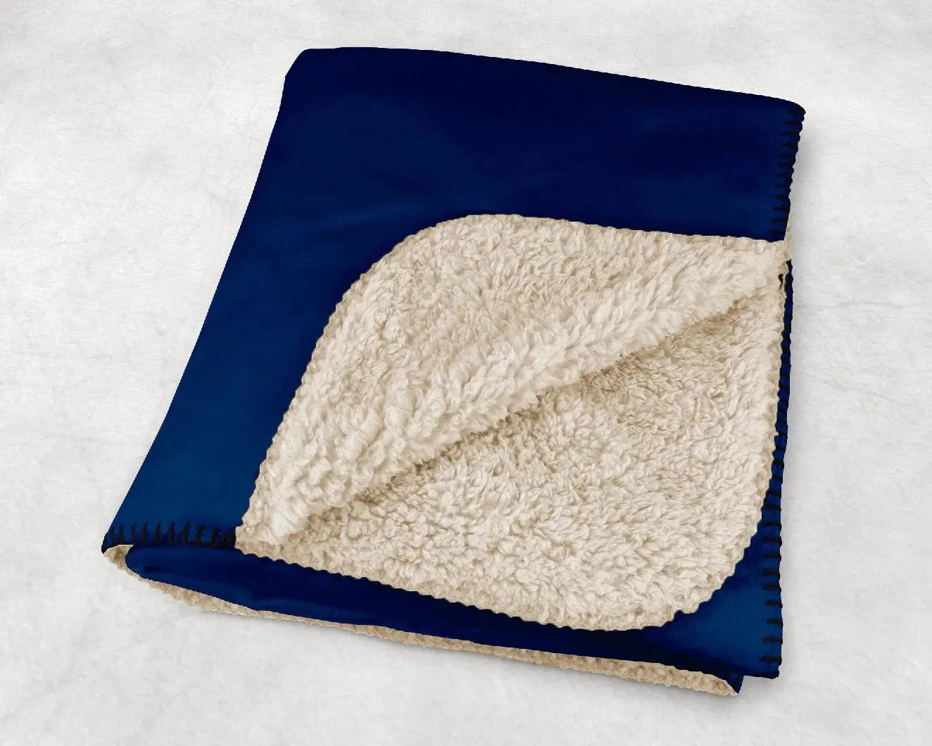 UNCW Navy Sherpa Blanket - 60"x80" Throw Blankets