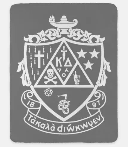 Kappa Delta XL 60x80 Sherpa Throw Blanket - Crest Soft Gray Throw Blankets