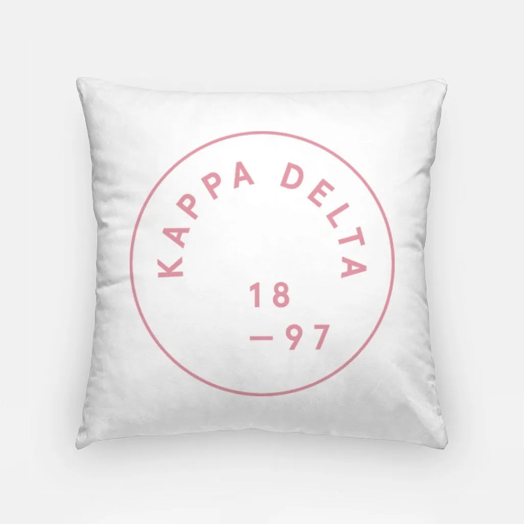 Kappa Delta Badge 18" Throw Pillow Cover | Kaydee Gifts & Decor | Campus Greek Fit