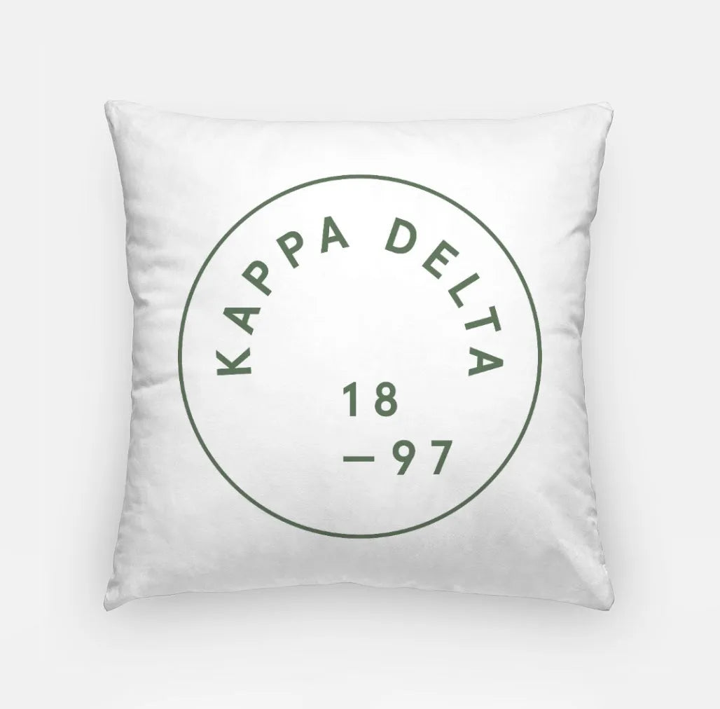 Kappa Delta Badge 18" Throw Pillow Cover | Kaydee Gifts & Decor | Campus Greek Fit