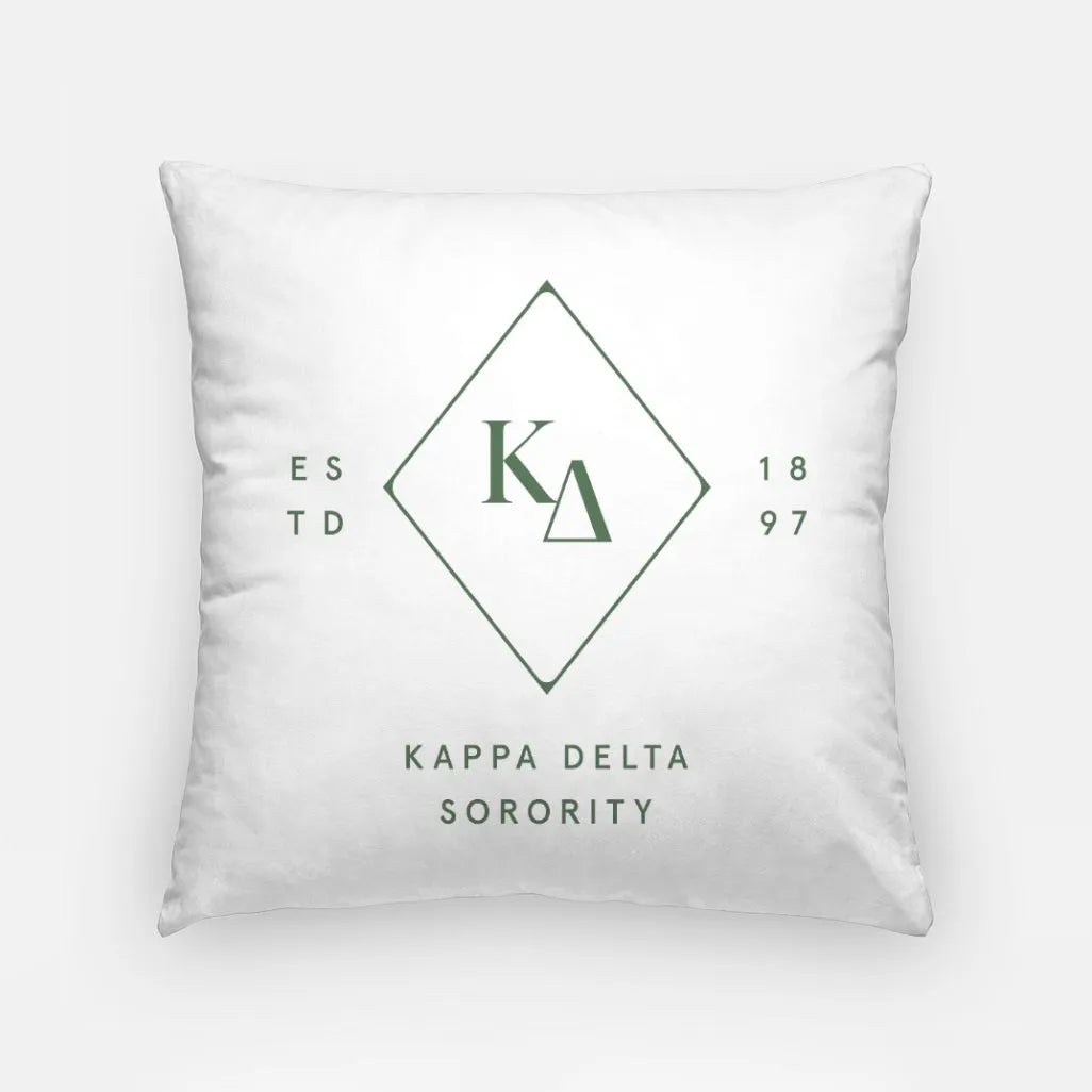 Kappa Delta 18" Throw Pillow Cover - Greek Diamond | Custom Gifts | Campus Greek Fit