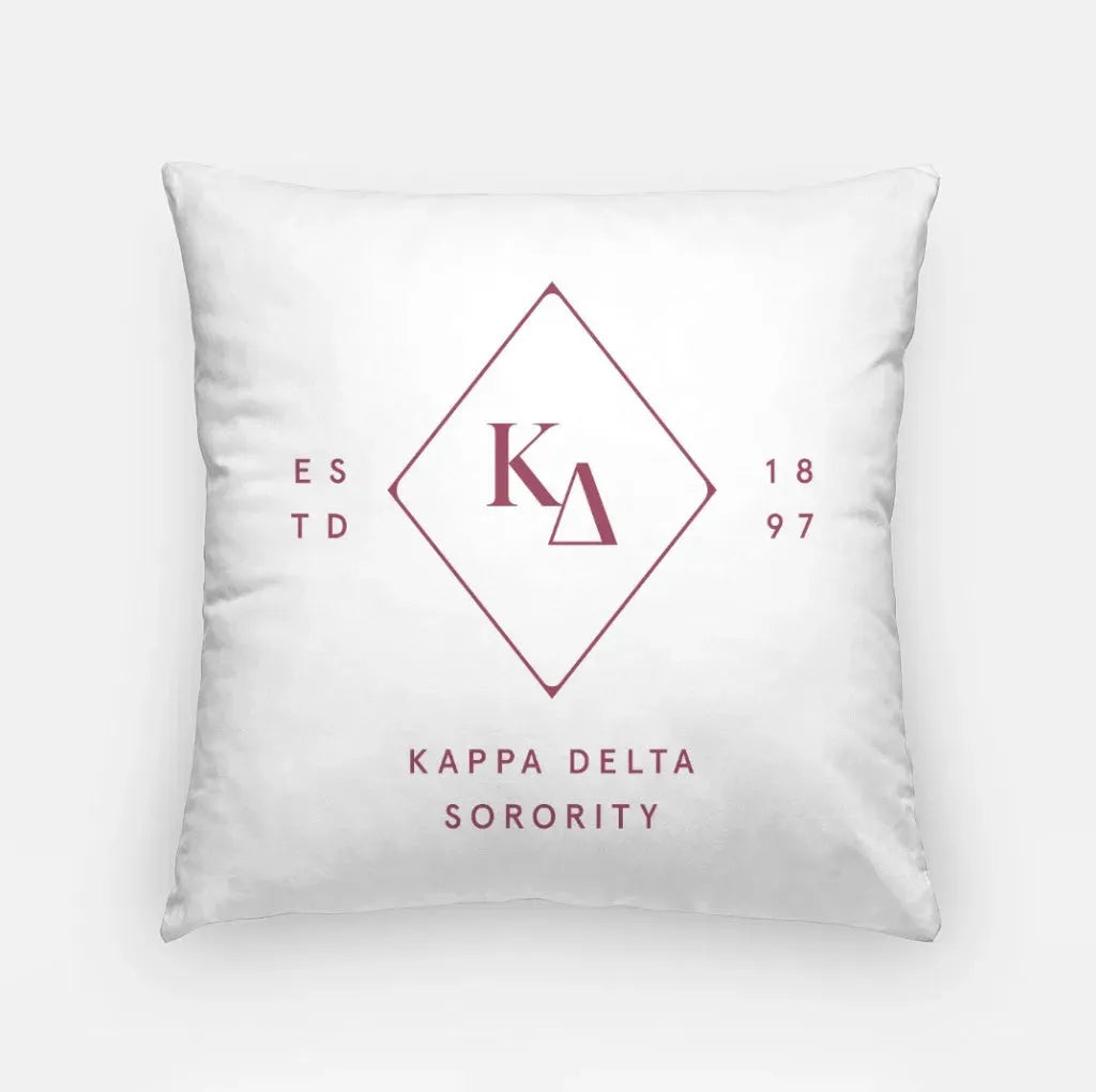 Kappa Delta 18" Throw Pillow Cover - Greek Diamond Burgundy Pillow Covers