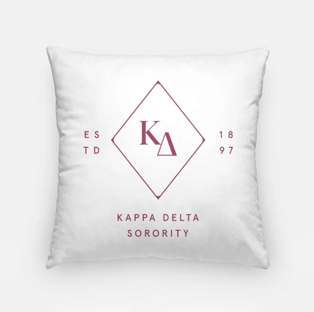 Kappa Delta 18" Throw Pillow Cover - Greek Diamond | Custom Gifts | Campus Greek Fit