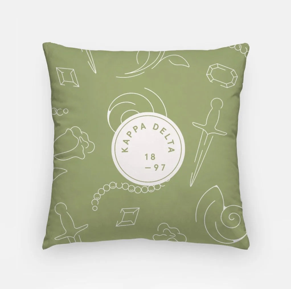 Kappa Delta 18" Throw Pillow Cover - KD Icon Pattern | Kaydee Gifts