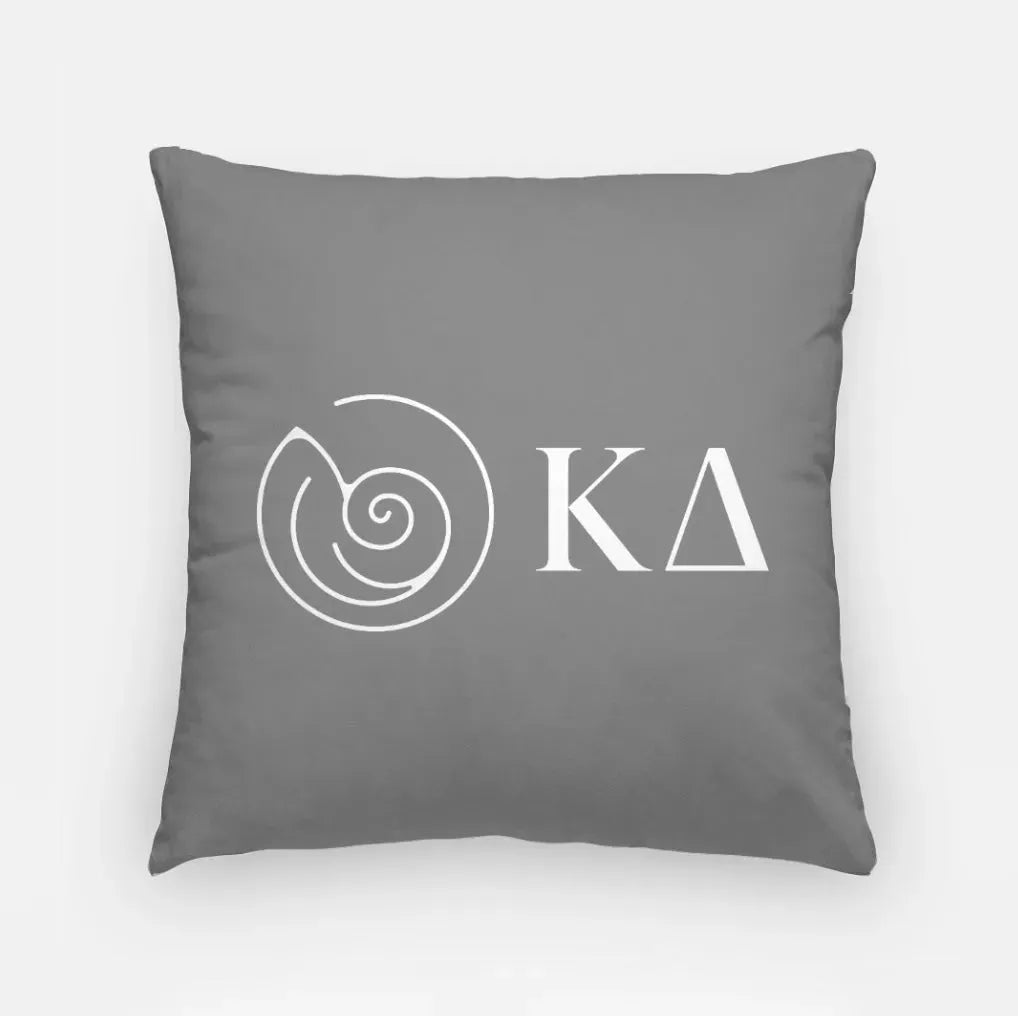 Kappa Delta 18" Throw Pillow Cover - Greek Letters Soft Gray Pillow Covers
