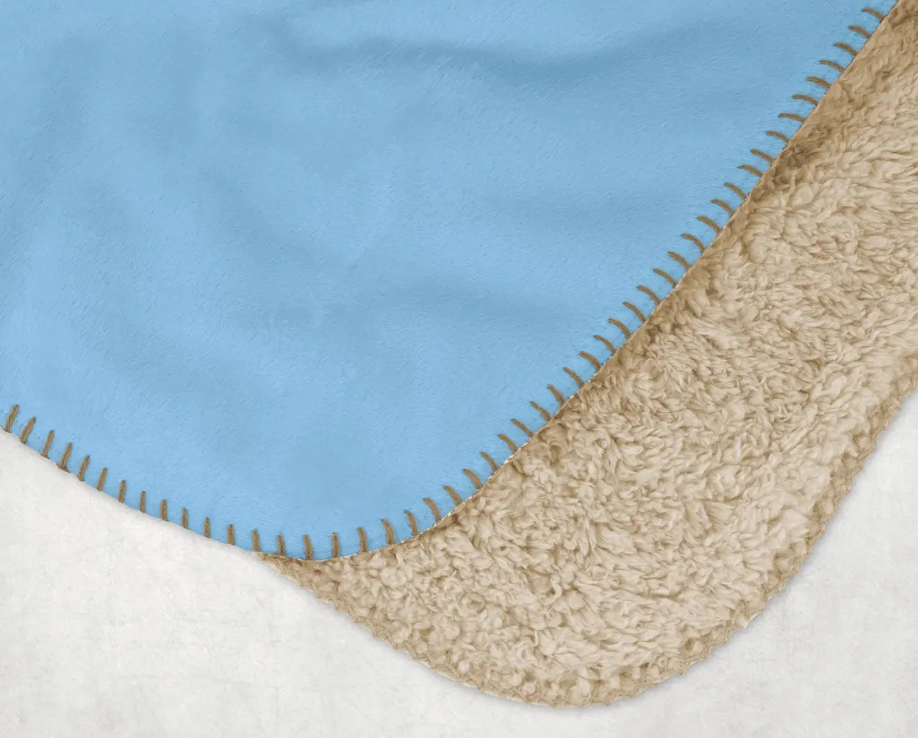Alpha Xi Delta XL 60x80 Sherpa Throw Blanket - Blue Color Block Throw Blankets