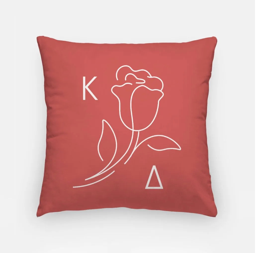 Kappa Delta 18" Throw Pillow Greek Rose | Custom Kaydee Gifts & Decor