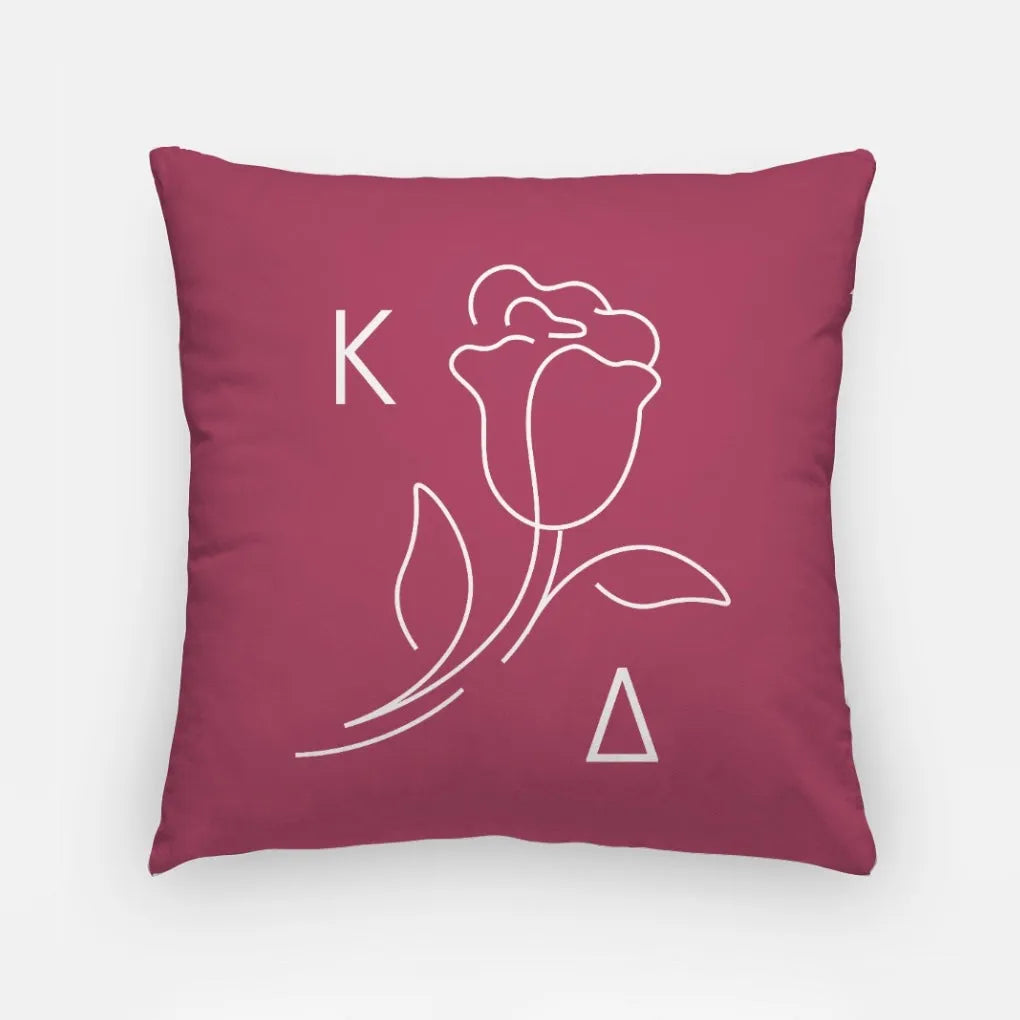 Kappa Delta 18" Throw Pillow Greek Rose | Custom Kaydee Gifts & Decor