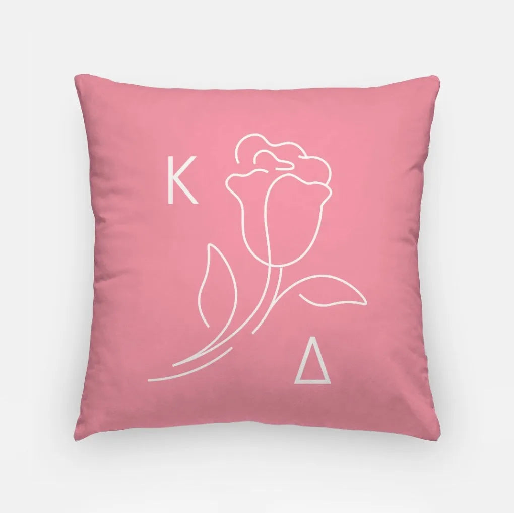 Kappa Delta 18" Throw Pillow Greek Rose | Custom Kaydee Gifts & Decor