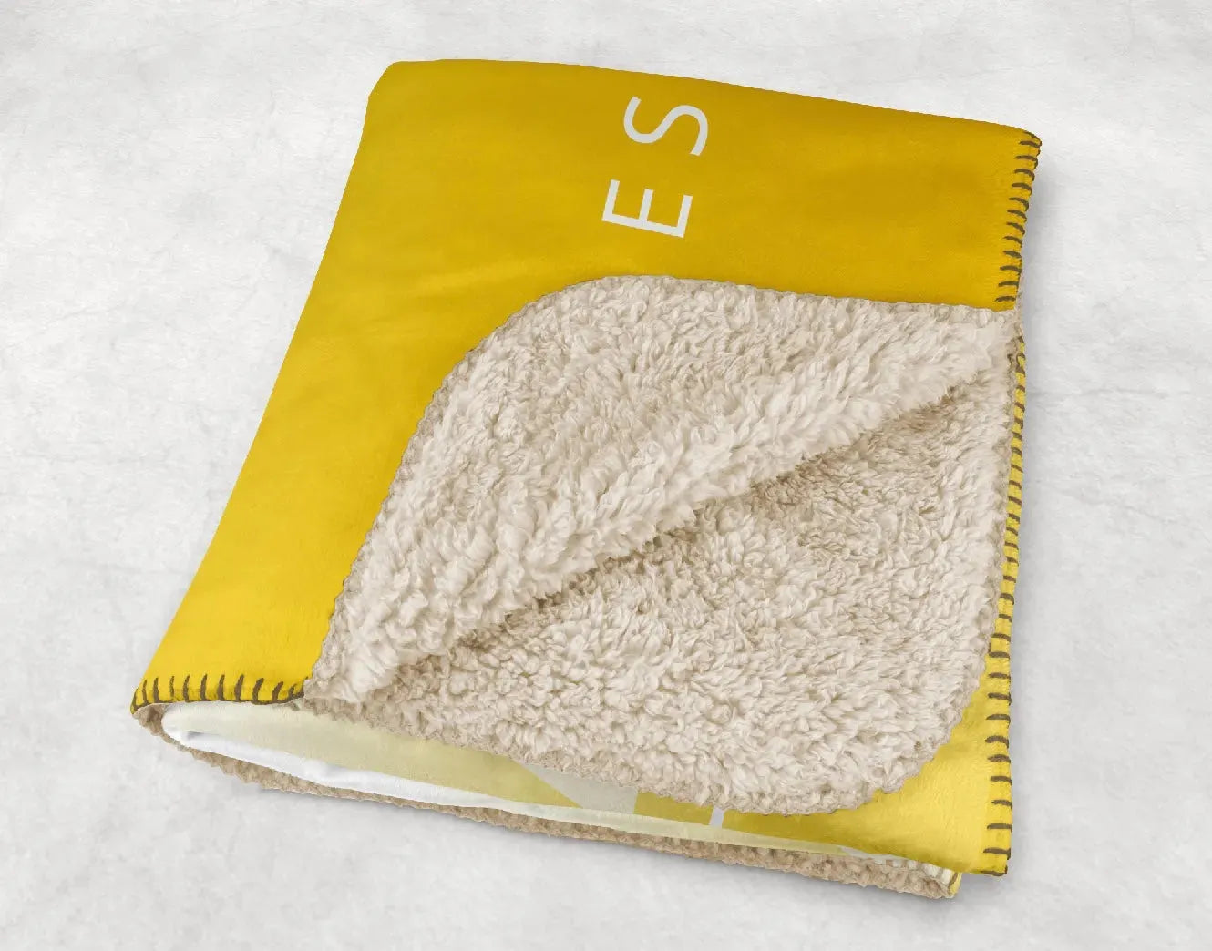 Tri Delta XL 60x80 Sherpa Blanket - Gold Gradient Throw Blankets