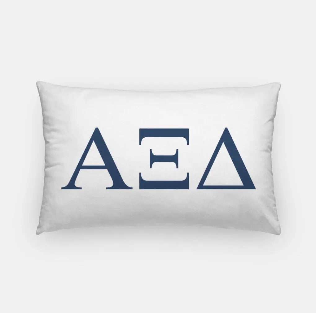 Alpha Xi Delta Lumbar Pillow Cover Greek Letters | Official Gift Shop | Custom Merchandise | Festive Fit Home