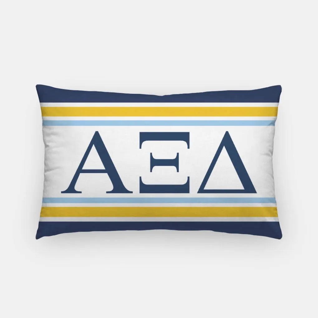 Alpha Xi Delta Lumbar Throw Pillow Cover - Stripes