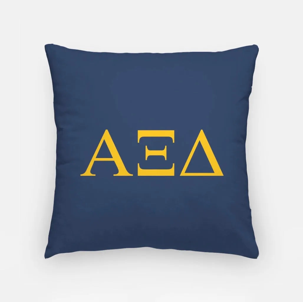 Alpha Xi Delta Blue Throw Pillow Cover - Greek Letters 18" | Custom Gifts | Dorm Decor | Festive Fit Home