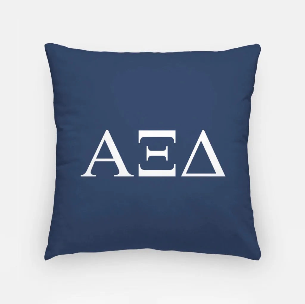 Alpha Xi Delta Blue Throw Pillow Cover - Greek Letters 18" | Custom Gifts | Dorm Decor | Festive Fit Home