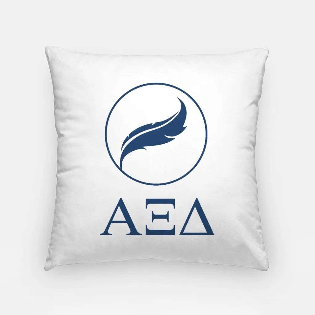 Alpha Xi Delta Blue Throw Pillow Cover - Greek Letters 18" | Official Gifts and Decor