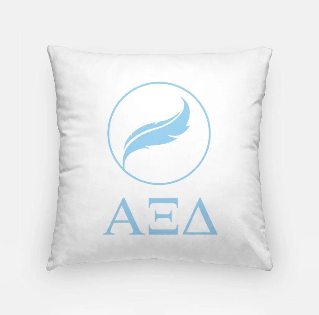 Alpha Xi Delta Blue Throw Pillow Cover - Greek Letters 18" | Official Gifts and Decor