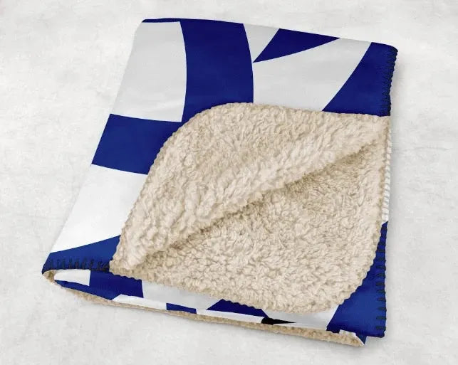 University of Tulsa Blue XL 60x80 Tribal Sherpa Throw Blanket Throw Blankets