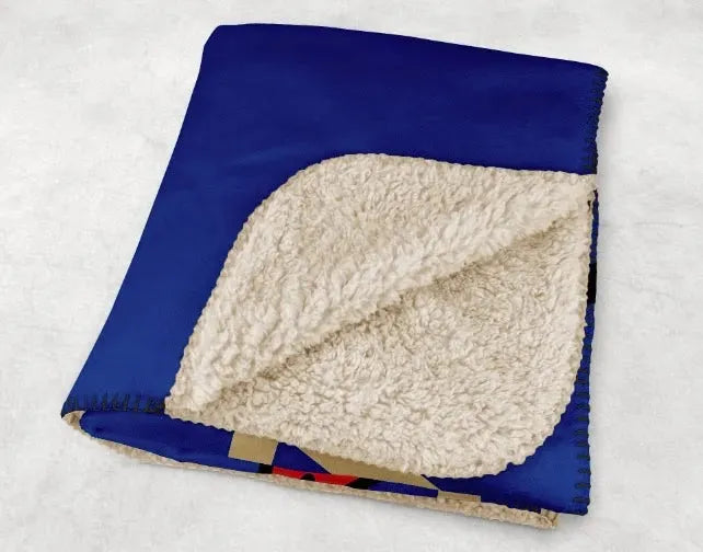 University of Tulsa XL 60x80 Sherpa Throw Blanket - Blue Throw Blankets