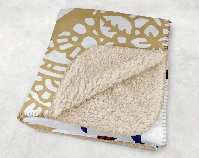 University of Tulsa XL 60x80 Sherpa Blanket - Mandala Heart Throw Blankets