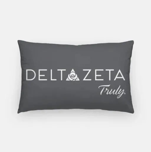 Delta Zeta Traditional Lumbar Pillow Cover - Knockout Gray Pillow Covers