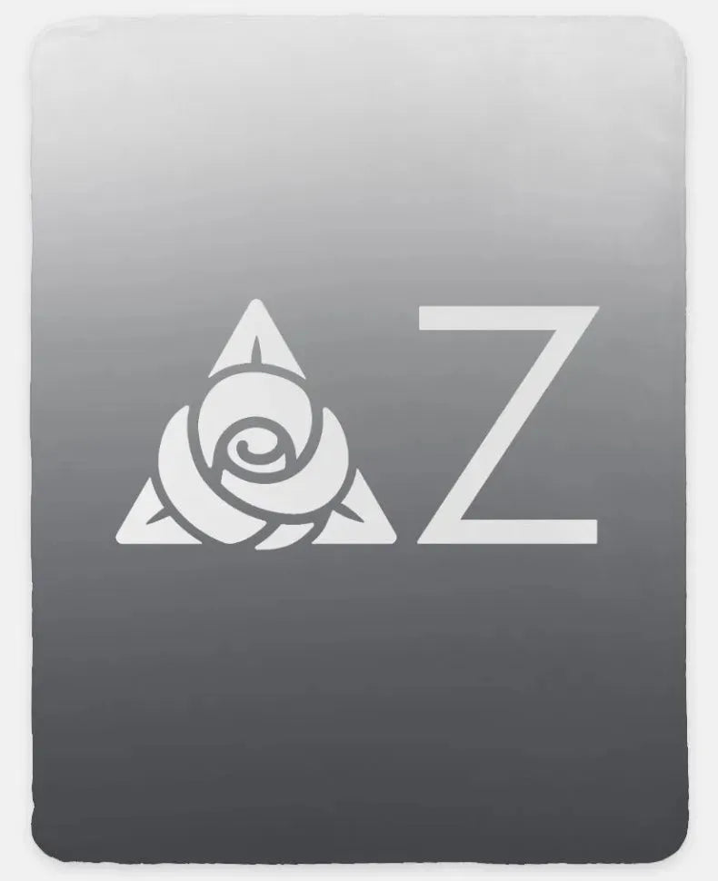 Delta Zeta XL 60x80 Sherpa Throw Blanket - Gradient Gray Throw Blankets