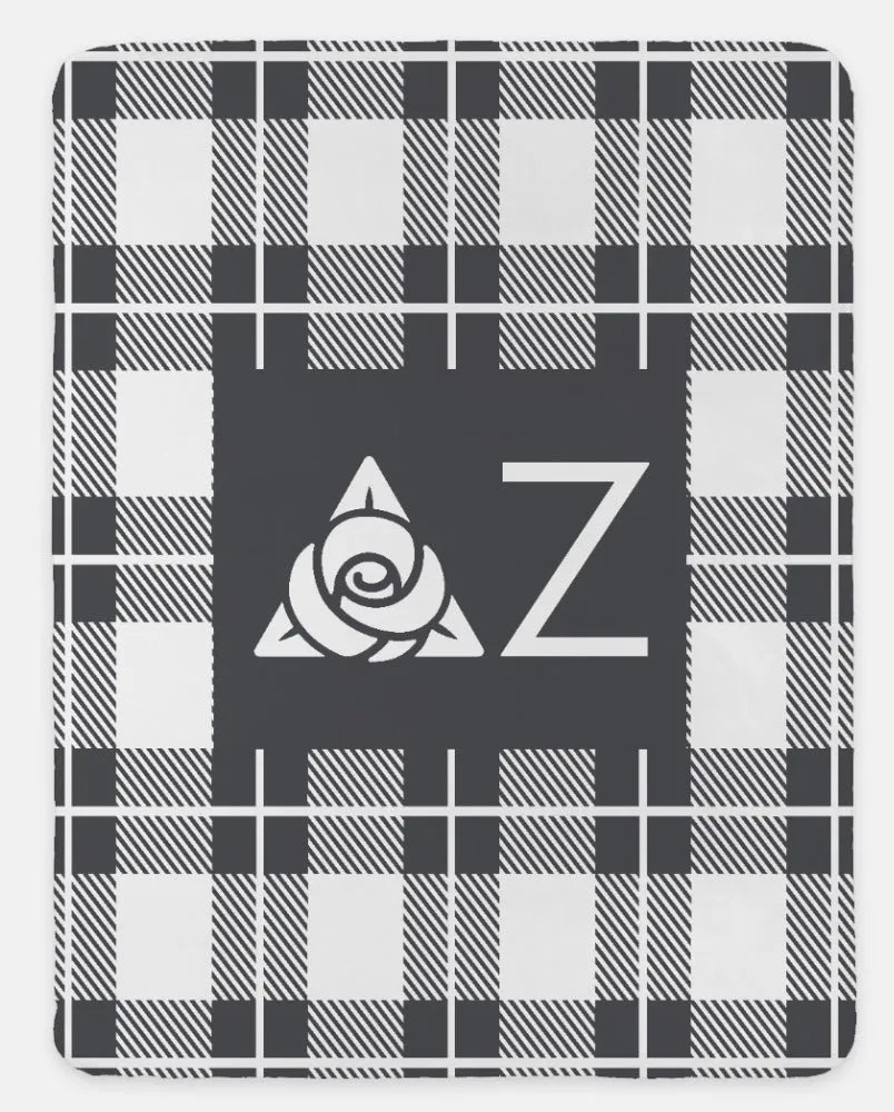 Delta Zeta Plaid Sherpa Blanket XL 60x80 | Official DZ Custom Merch