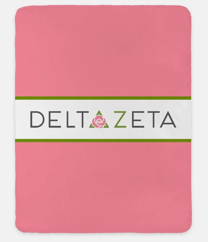 Delta Zeta XL 60x80 Traditional Sherpa Throw Blanket | Custom DZ Gifts