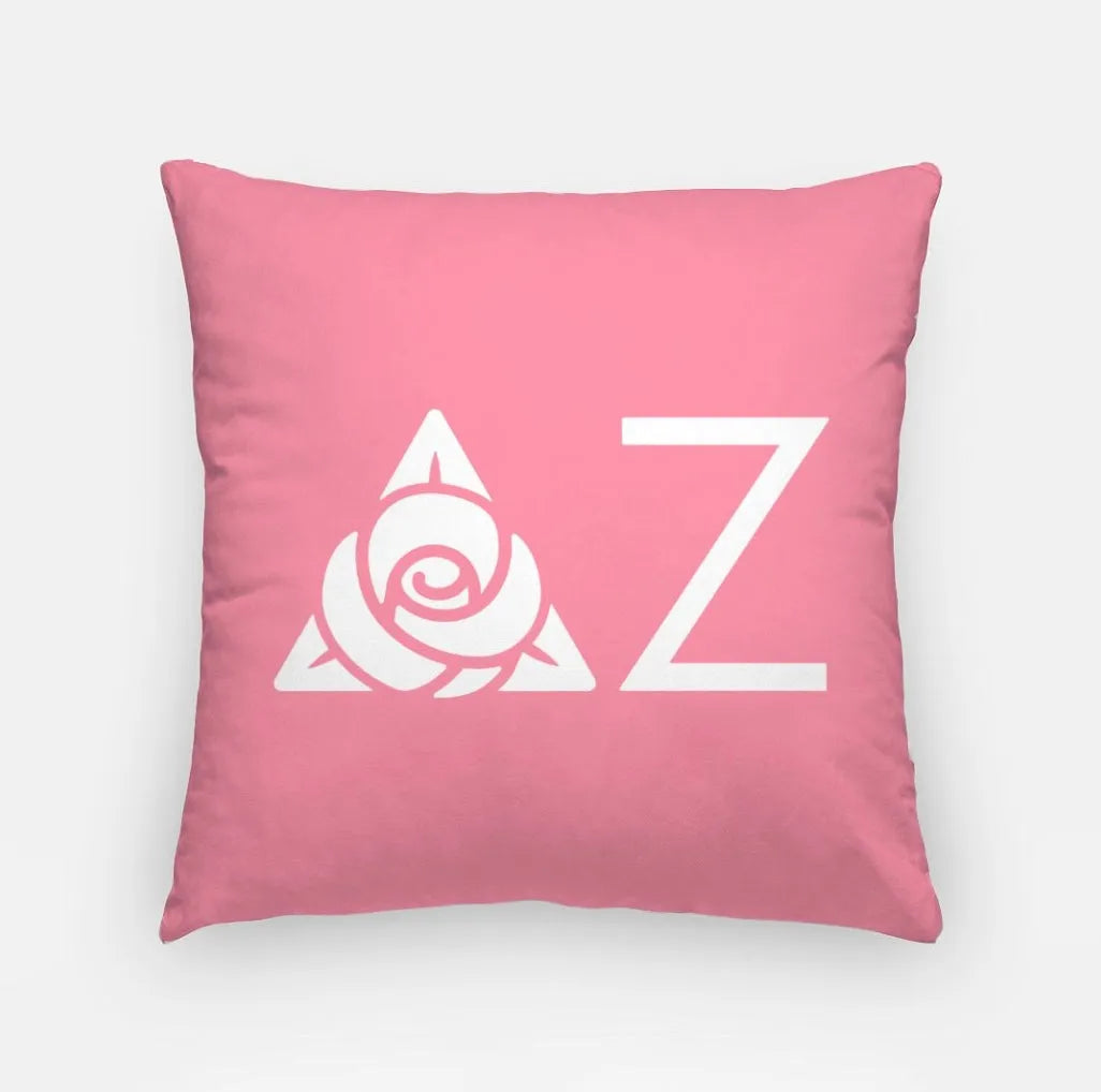 Delta Zeta Traditional Pillow Cover - Greek Letters Knockout 18"  | Custom Gifts and Decor | Festive Fit Home