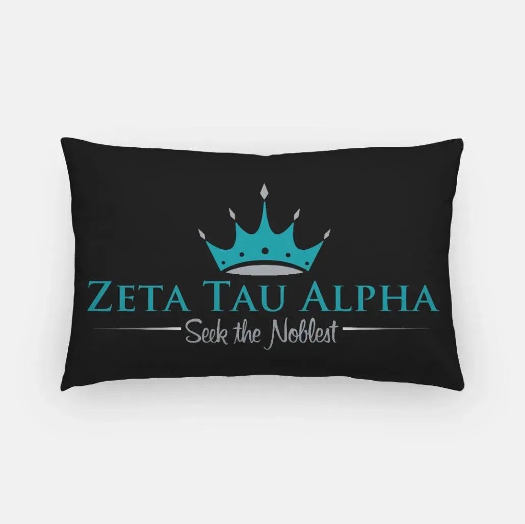 Zeta Tau Alpha Traditional Lumbar Pillow Cover Black Pillow Covers