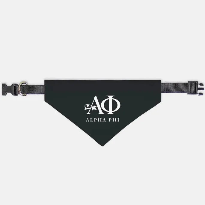Alpha Phi Pet Bandana - Black Small Pet Bandanas
