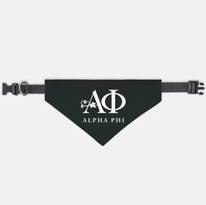 Alpha Phi Pet Bandana - Black Medium Pet Bandanas