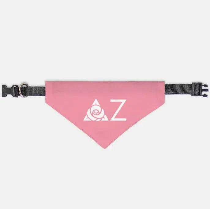Delta Zeta Traditional Pet Bandana - Pink Small Pet Bandanas