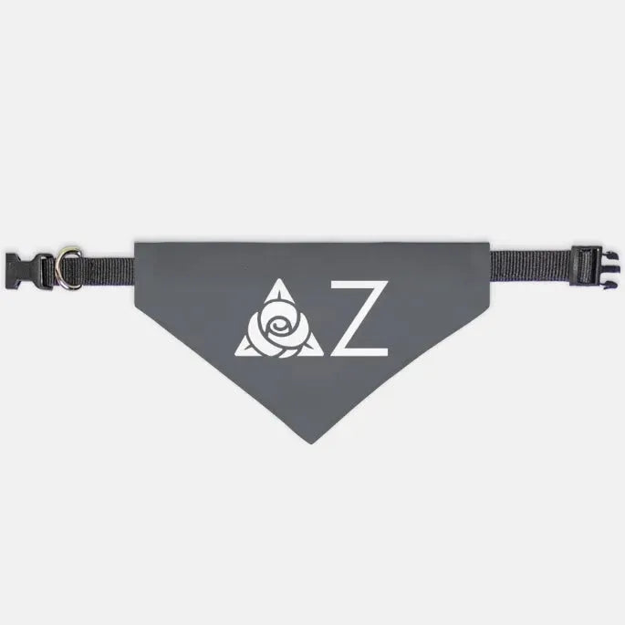 Delta Zeta Traditional Pet Bandana - Gray Medium Pet Bandanas