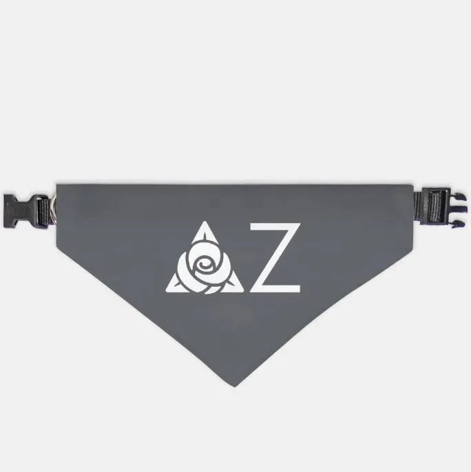 Delta Zeta Traditional Pet Bandana - Gray Large Pet Bandanas