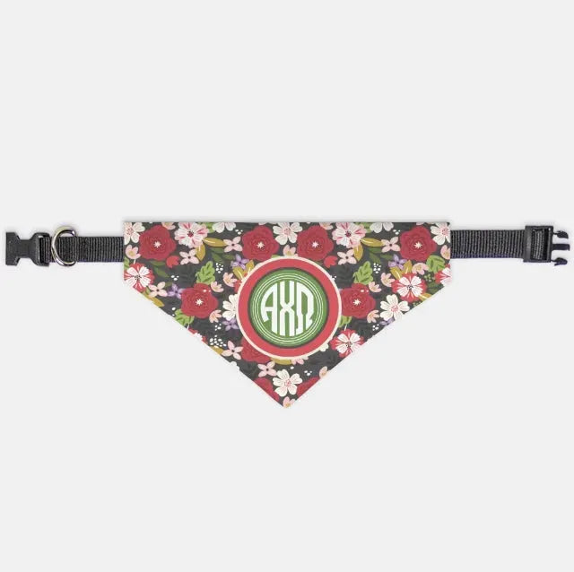 Alpha Chi Omega Pet Bandana - Modern Floral Small Pet Bandanas