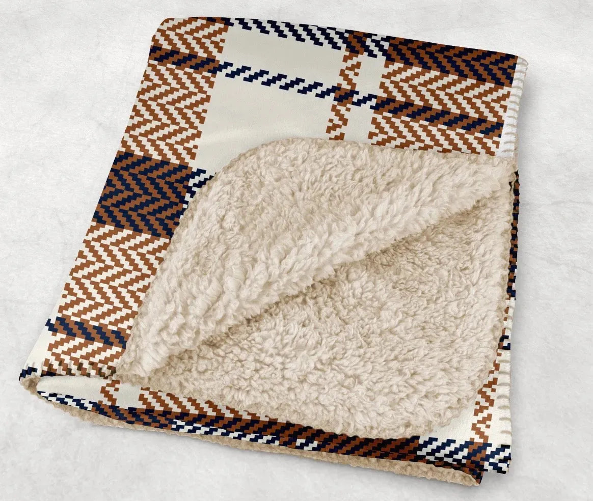 Brown Plaid Sherpa XL 60x80 Throw Blanket Throw Blankets
