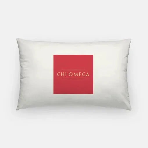 Chi Omega Lumbar Pillow Cover - Traditional Cream Pillow Covers