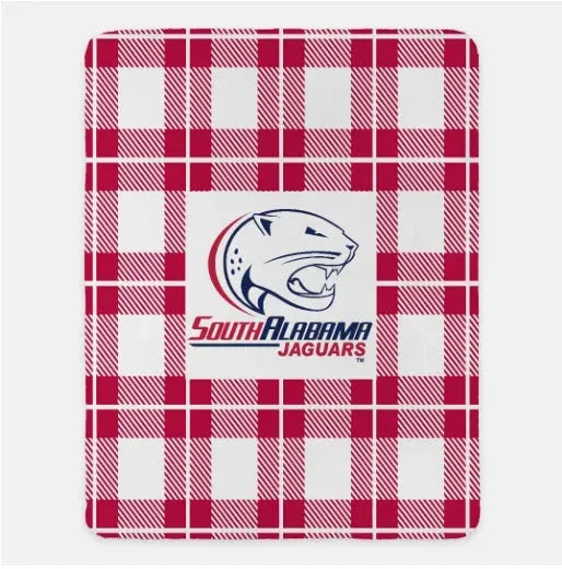 University of South Alabama Blanket - Red Plaid 60"x80" Throw Blankets