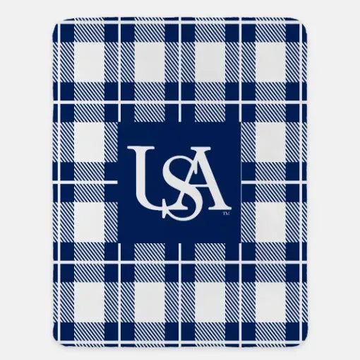 South Alabama USA Blanket XL 60x80 - Blue Plaid Throw Blankets