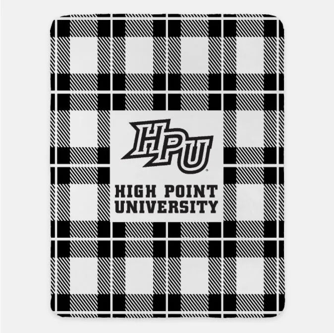 High Point University Sherpa Blanket  XL 60x80 - Plaid | Gifts & Decor