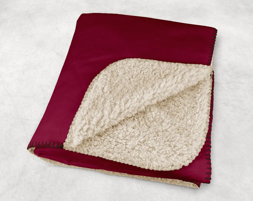 P Beta Phi Traditional Sherpa Blanket - Wine 60"x80" | Custom Gifts