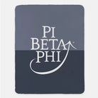 Pi Beta Phi Sherpa Blanket XL 60x80 Gray Color Block | Custom Pi Phi Gifts | Festive Fit Home