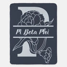 Pi Beta Phi Sherpa Blanket - Carnation Monogram 60"x80" | Custom Gifts | Festive Fit Home